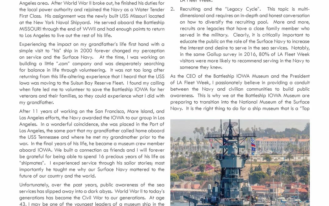 The Future of the Surface Navy Depends on Public Awareness and the National Museum of the Surface Navy